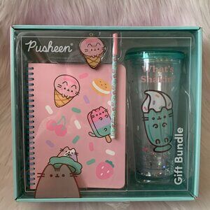 PUSHEEN CAT Tumbler/Straw, Notebook, Pen, Key Ring GIFT BUNDLE SET